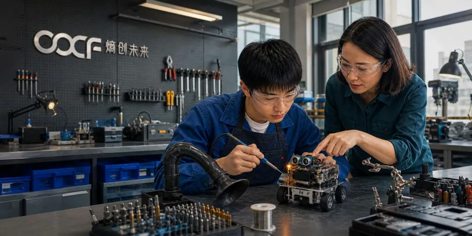导师陪伴学生完成项目制作